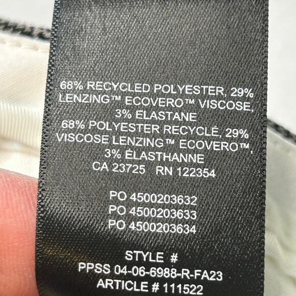 Wilfred the effortless pant black white plaid pleated high rise wide leg size 12 - Picture 8 of 8